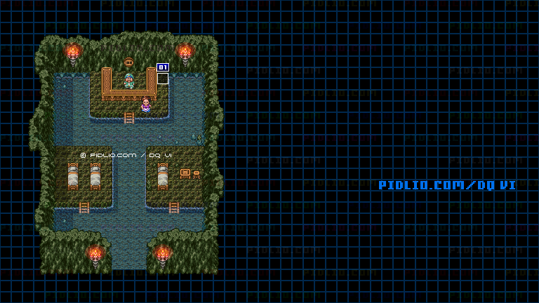 【海底世界】海底の宿屋のマップ画像 ／ SFC版ドラゴンクエスト6攻略 ─ pidlio.com