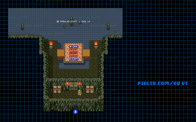 【海底世界】ポセイドン城・宝物庫のマップ画像 ／ SFC版ドラゴンクエスト6攻略 ─ pidlio.com