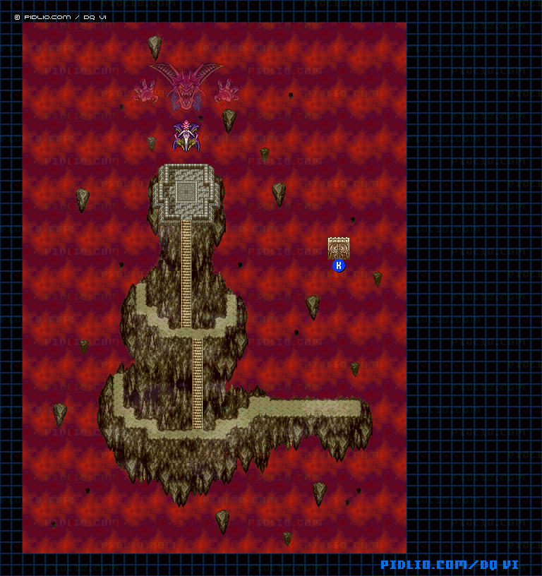 【はざまの世界】デスタムーアの城・デスタムーアの部屋のマップ画像 ／ SFC版ドラゴンクエスト6攻略 ─ pidlio.com