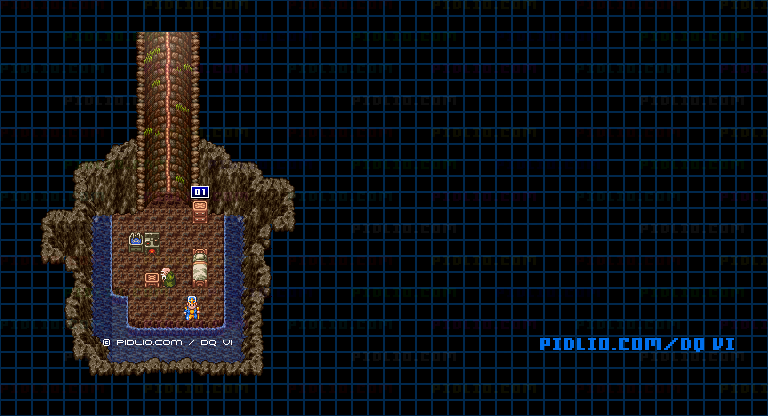 【はざまの世界】牢獄の町南のほこらのマップ画像 ／ SFC版ドラゴンクエスト6攻略 ─ pidlio.com