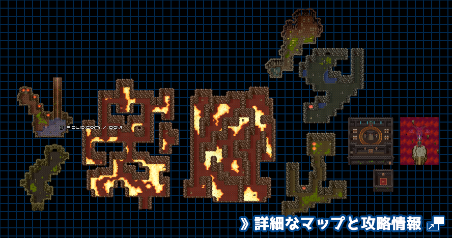 謎の洞窟・後半の簡易マップ画像 ／ SFC版ドラゴンクエスト6攻略 ─ pidlio.com