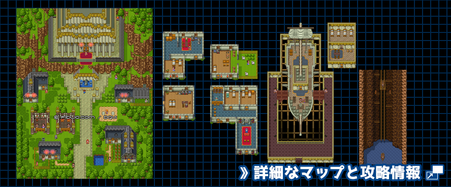 【現実の世界】ゲントの村の簡易マップ画像 ／ SFC版ドラゴンクエスト6攻略 ─ pidlio.com