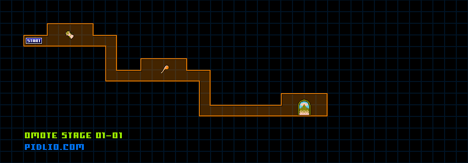 ステージ01／D-01：洞窟のマップ画像 ／ FC版ドラゴンバスター攻略
