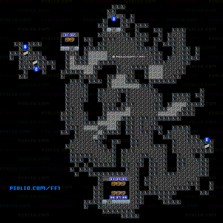 氷の洞窟B3のマップ画像 ／ FF1攻略