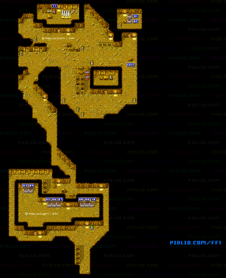 ドワーフの洞窟（リメイク版）のマップ画像 ／ FF1攻略