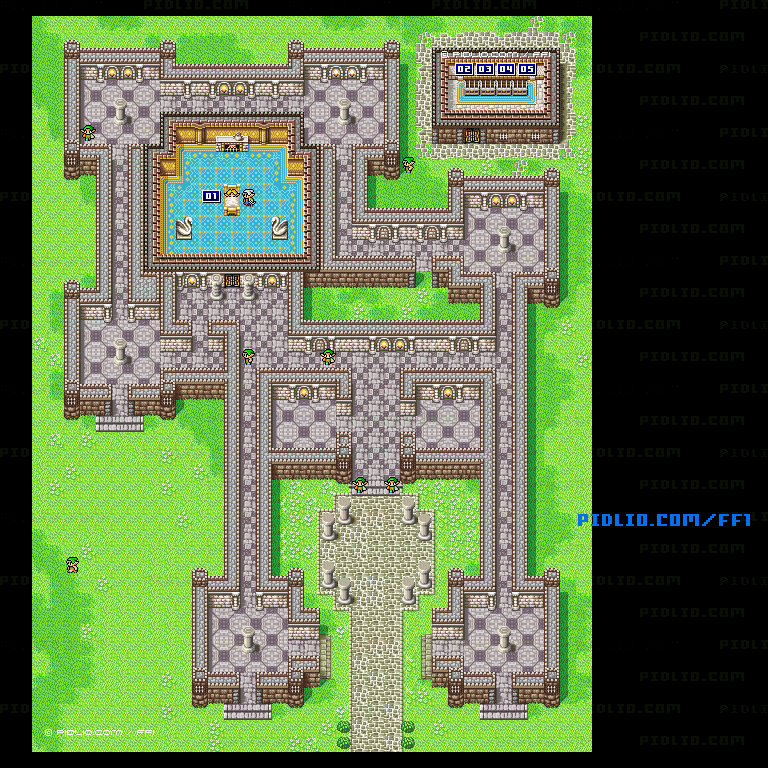 エルフの城（リメイク版）のマップ画像 ／ FF1攻略