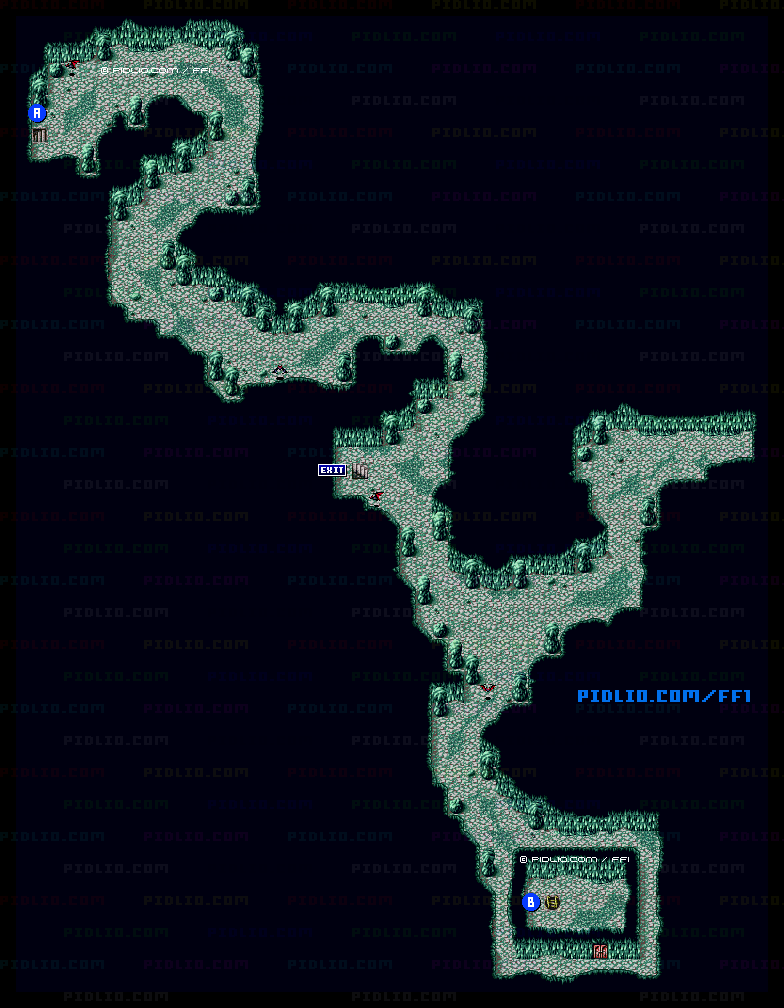 沼の洞窟（リメイク版）B1のマップ画像 ／ FF1攻略