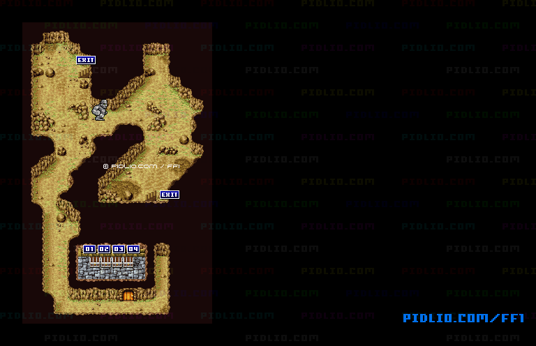 巨人の洞窟（リメイク版）のマップ画像 ／ FF1攻略
