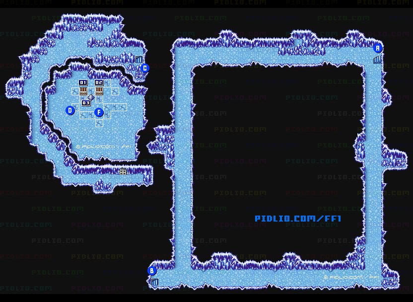 氷の洞窟（リメイク版）B2のマップ画像 ／ FF1攻略
