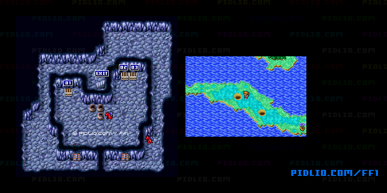ドラゴンの洞窟（リメイク版）2のマップ画像 ／ FF1攻略