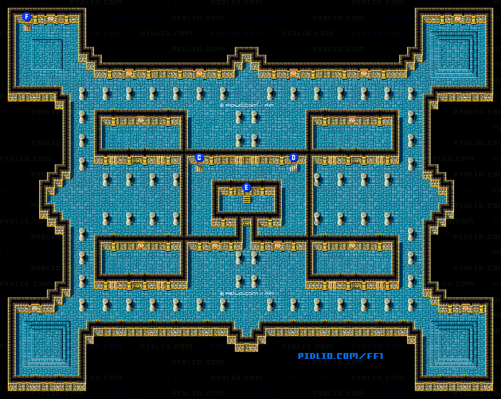 過去のカオスの神殿（リメイク版）2Fのマップ画像 ／ FF1攻略