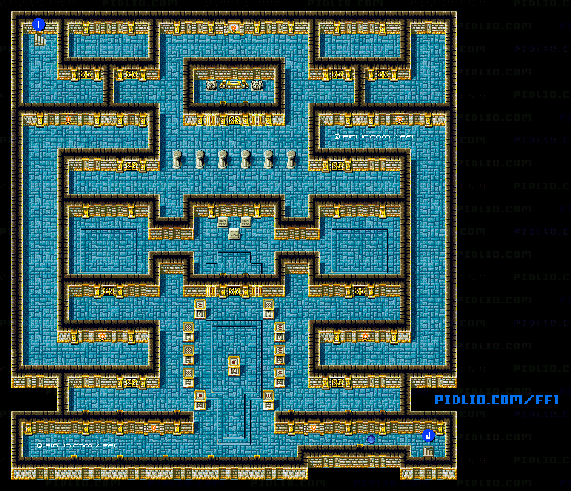 過去のカオスの神殿（リメイク版）B3のマップ画像 ／ FF1攻略
