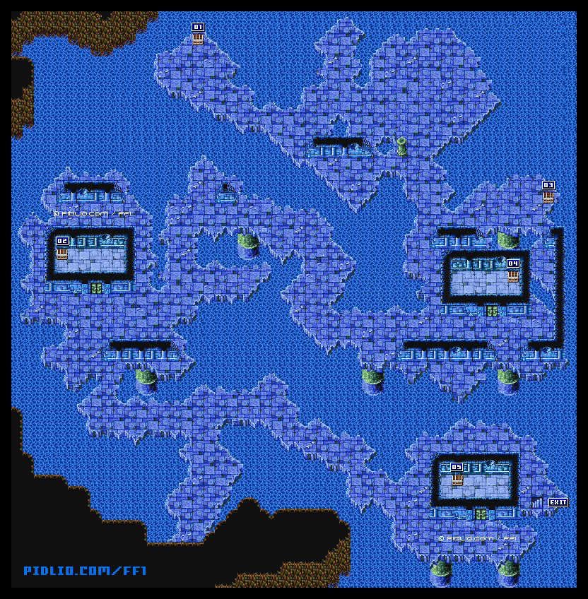 いやしの水の洞窟・マップ02のマップ画像 ─ ソウル・オブ・カオス（SOC） ／ FF1攻略