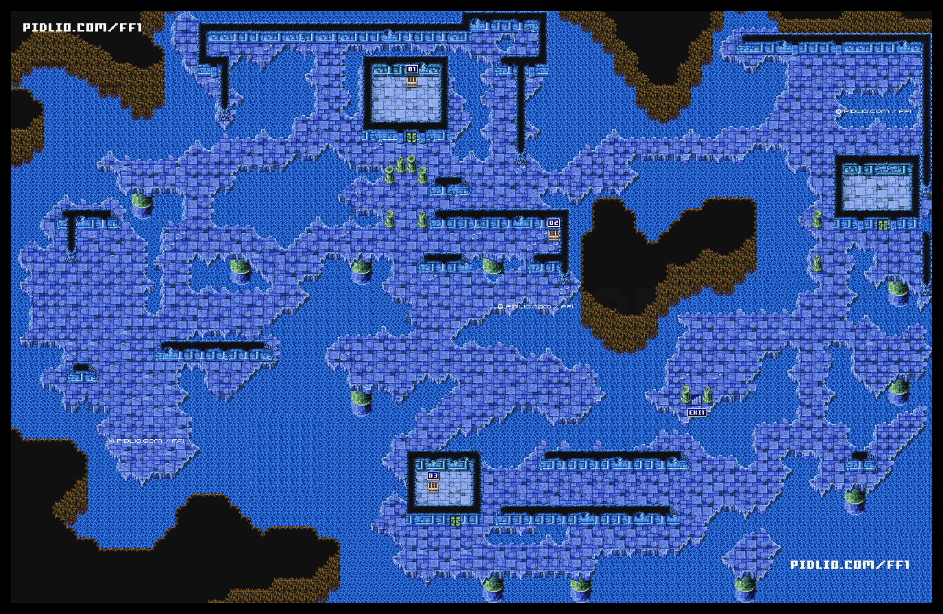 いやしの水の洞窟・マップ03のマップ画像 ─ ソウル・オブ・カオス（SOC） ／ FF1攻略