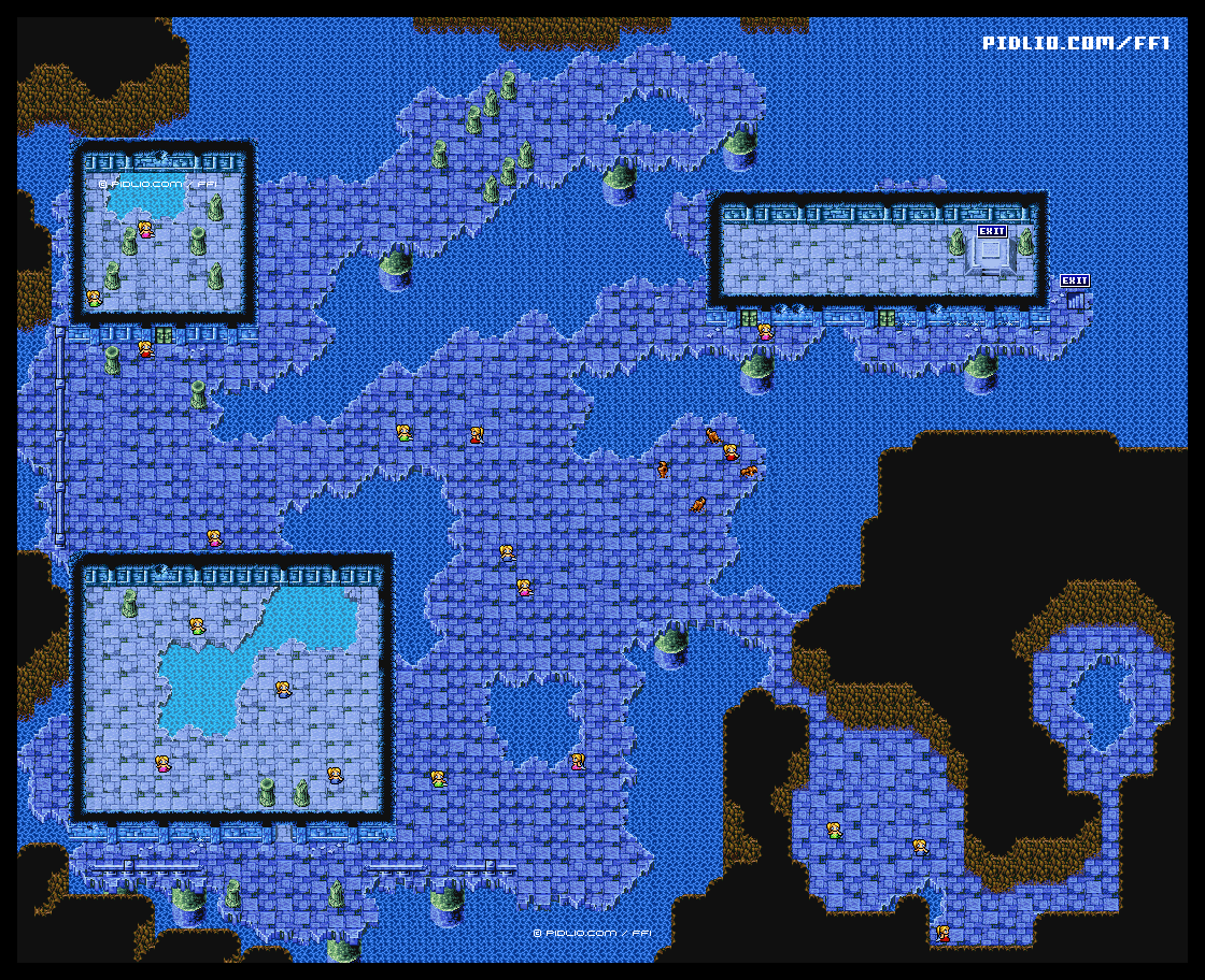 いやしの水の洞窟・B5Fボスフロアのマップ画像 ─ ソウル・オブ・カオス（SOC） ／ FF1攻略