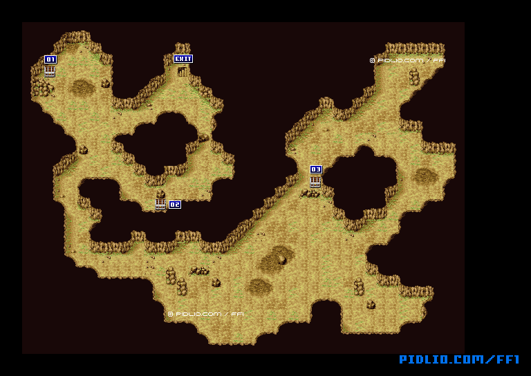 風のささやく洞穴・マップ07のマップ画像 ─ ソウル・オブ・カオス（SOC） ／ FF1攻略