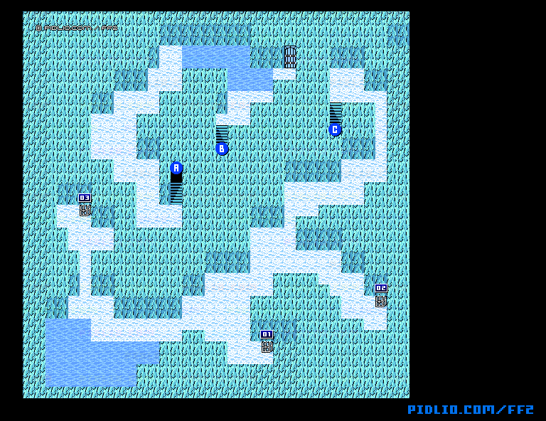 雪原の洞窟B2のマップ画像 ／ FF2攻略