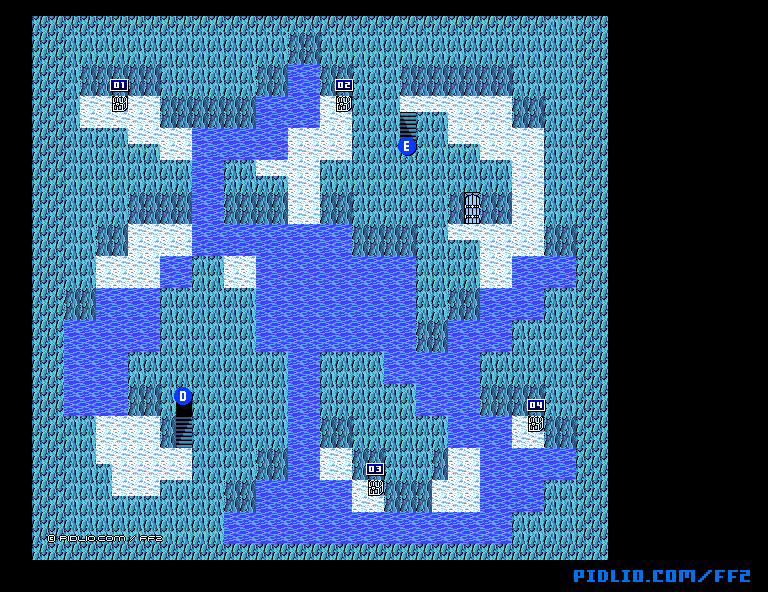 雪原の洞窟B4のマップ画像 ／ FF2攻略