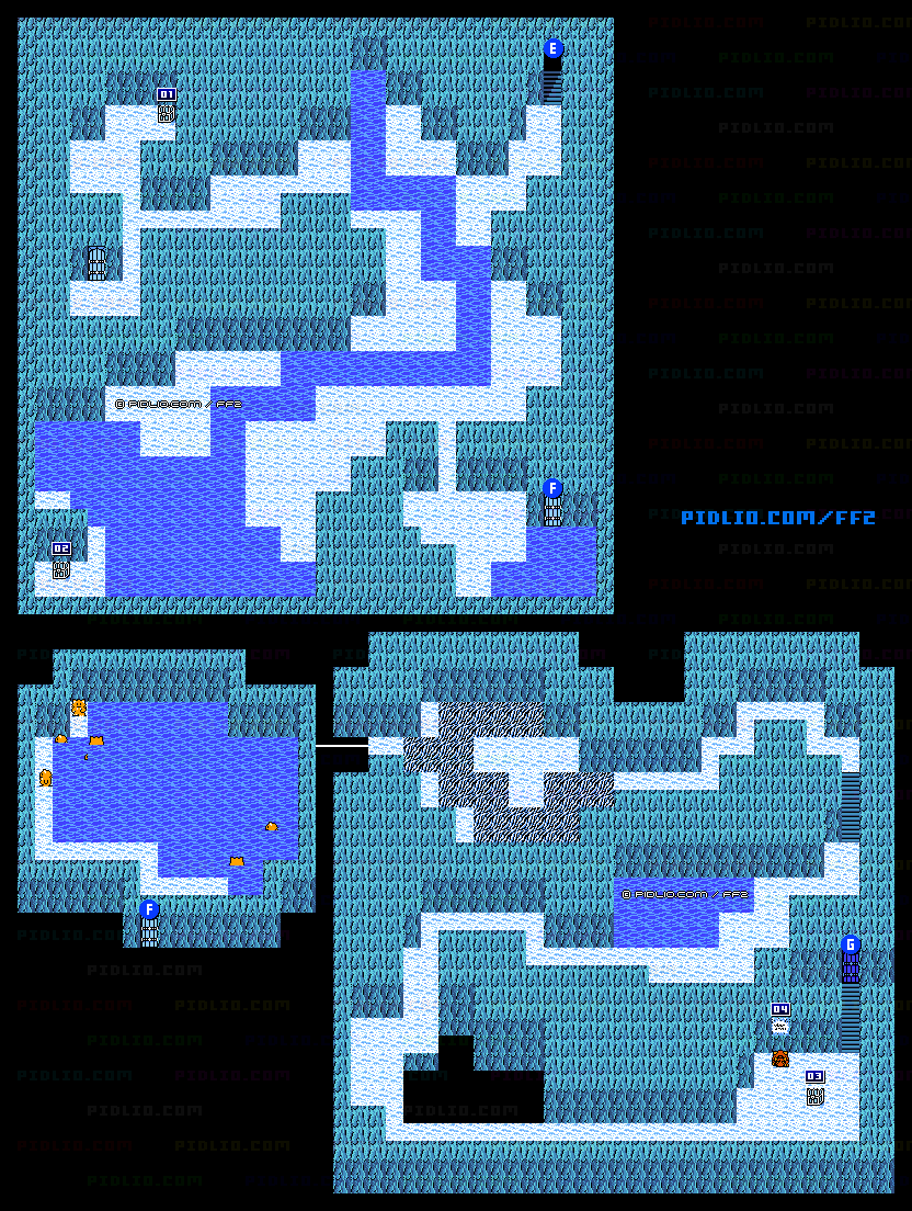 雪原の洞窟B5のマップ画像 ／ FF2攻略