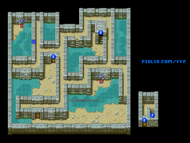 リメイク版ミシディアの洞窟B3のマップ画像 ／ FF2攻略