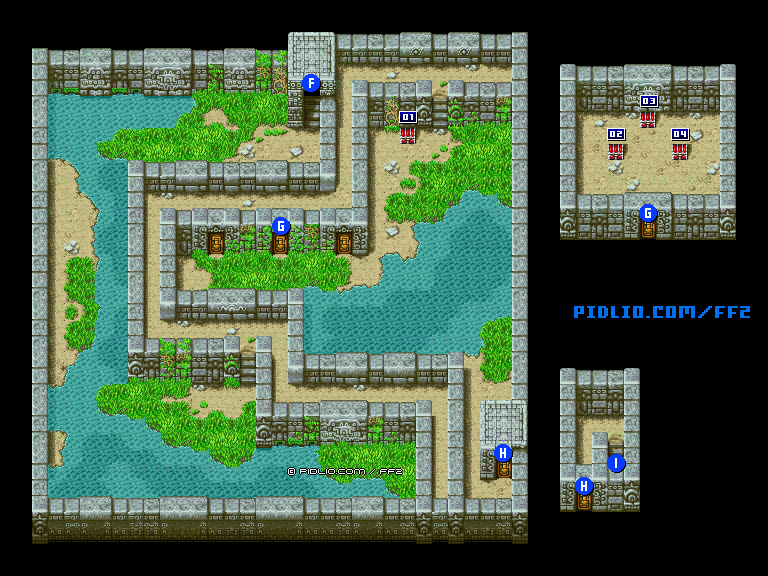 リメイク版ミシディアの洞窟B4のマップ画像 ／ FF2攻略