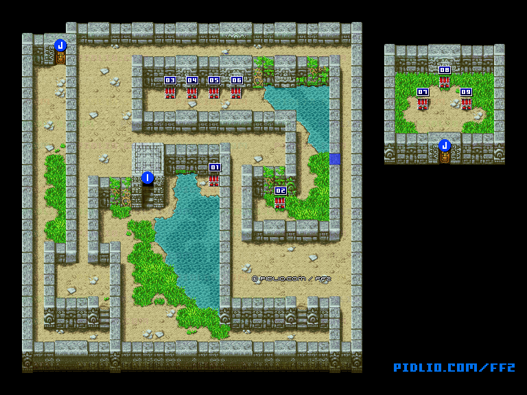 リメイク版ミシディアの洞窟B5のマップ画像 ／ FF2攻略