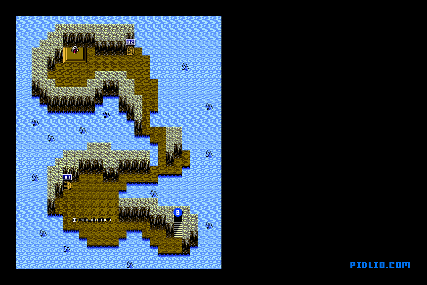 地底湖のマップ画像：3 ／ FF3攻略・ファイナルファンタジー3攻略