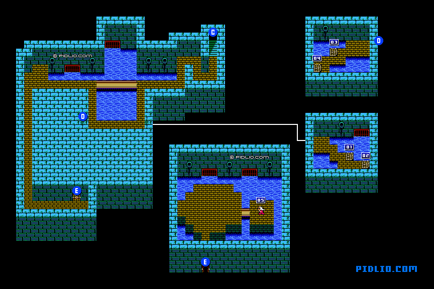 下水道のマップ画像：4 ／ FF3攻略・ファイナルファンタジー3攻略