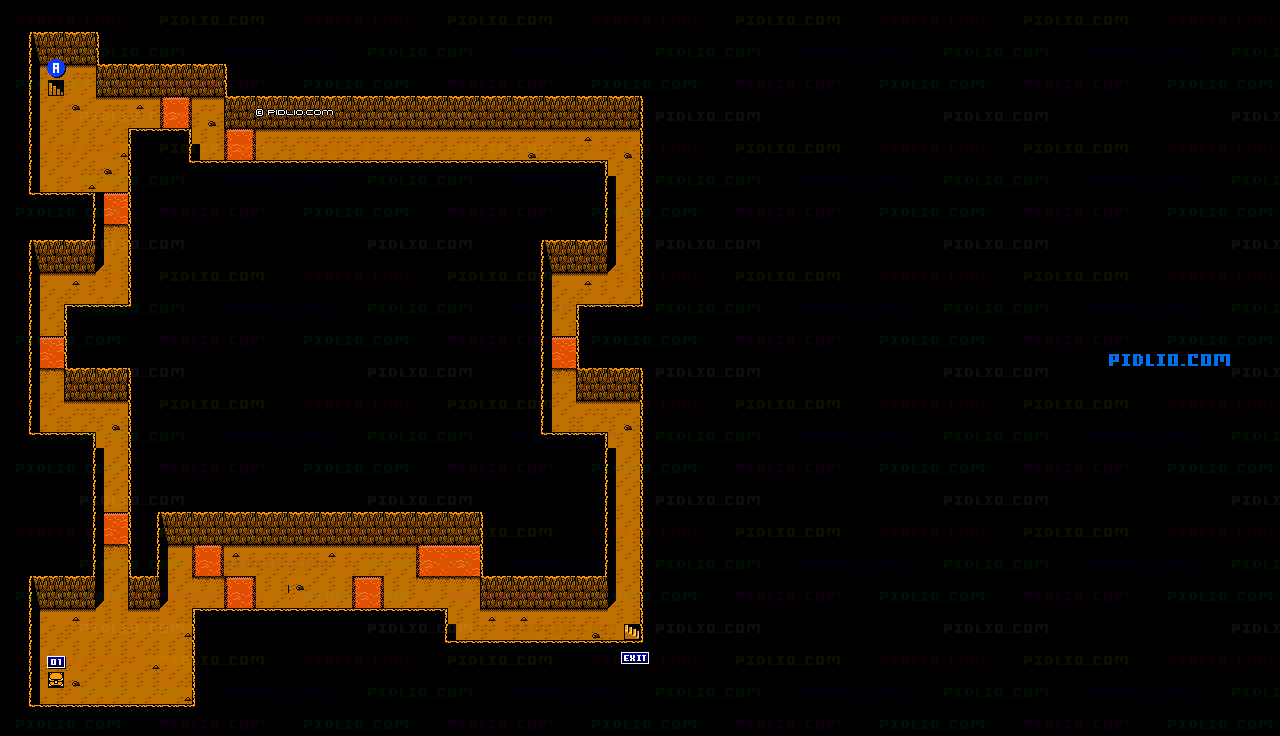 アッチッチ洞窟のマップ画像：1 ／ がんばれゴエモン外伝・消えた黄金キセル攻略