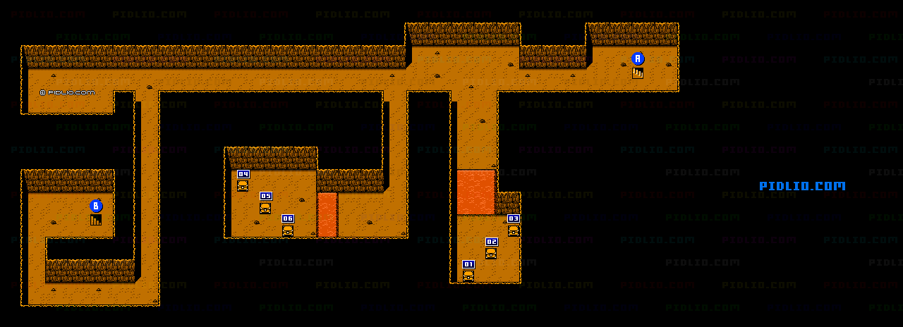 アッチッチ洞窟のマップ画像：2 ／ がんばれゴエモン外伝・消えた黄金キセル攻略