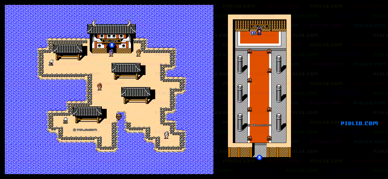 竜宮城のマップ画像：1 ／ がんばれゴエモン外伝・消えた黄金キセル攻略