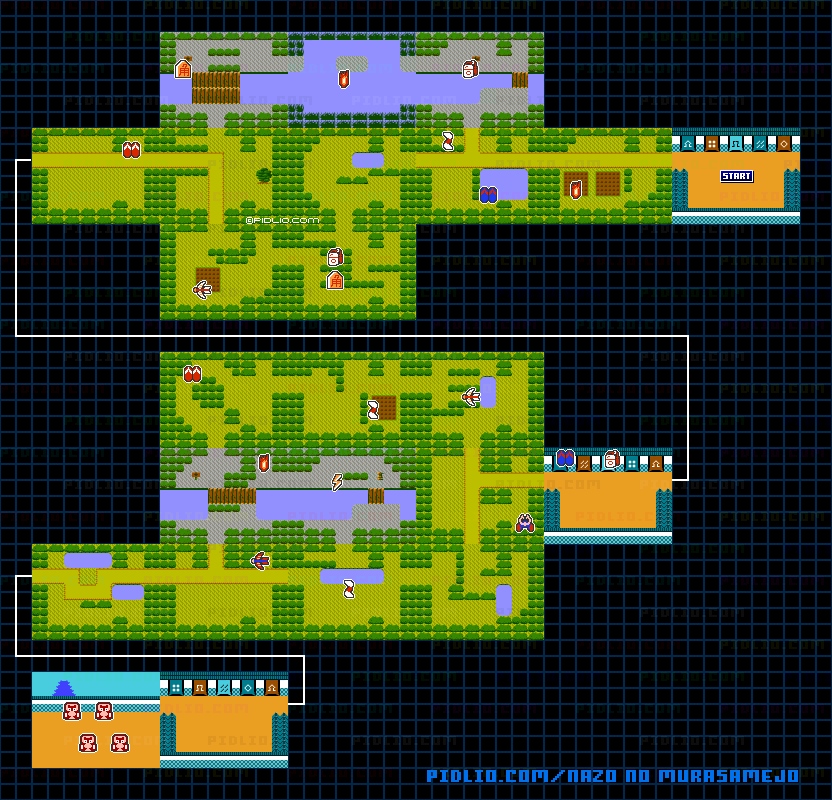 STAGE1-1：青雨城・道中のマップ画像 ／ 謎の村雨城攻略 ─ pidlio.com