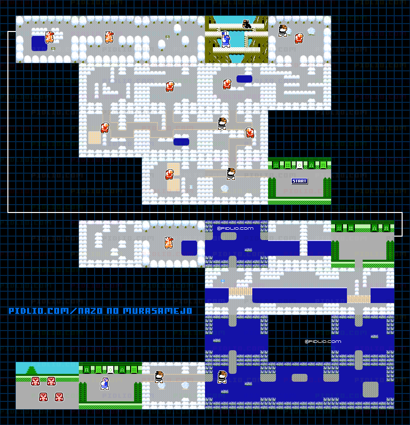 STAGE1-1:青雨城・道中の敵マップ画像 / 謎の村雨城攻略 ─ pidlio.com