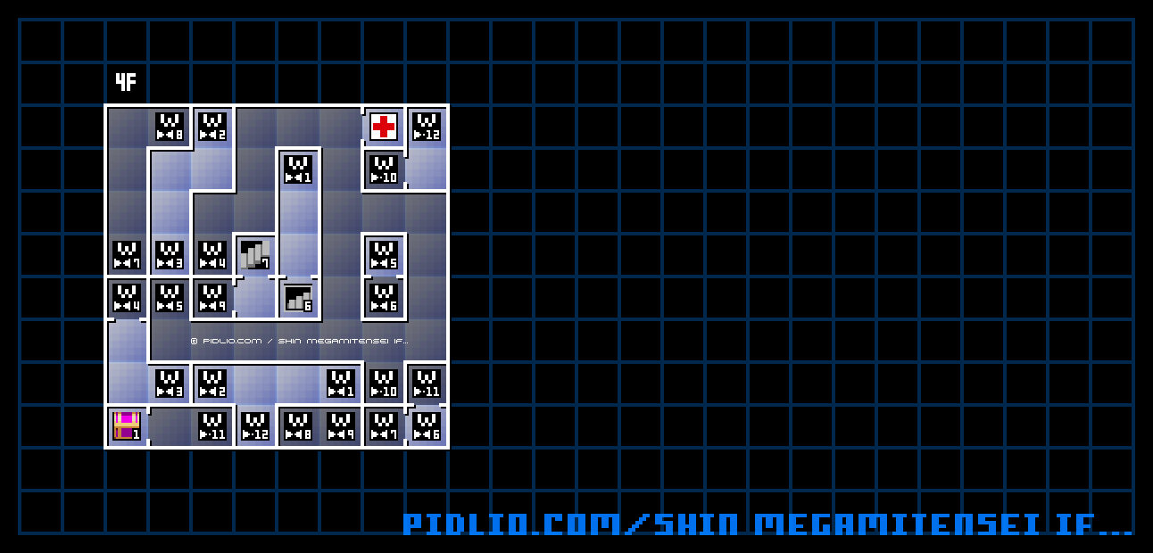 嫉妬界4Fのマップ画像 / 真・女神転生if... 攻略