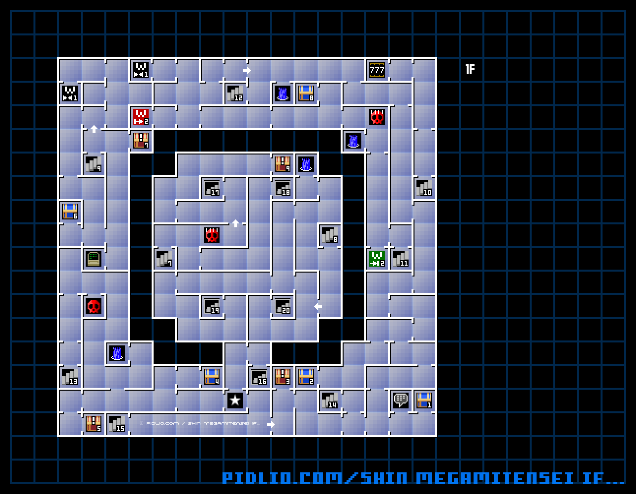 貪欲界1Fのマップ画像 / 真・女神転生if... 攻略