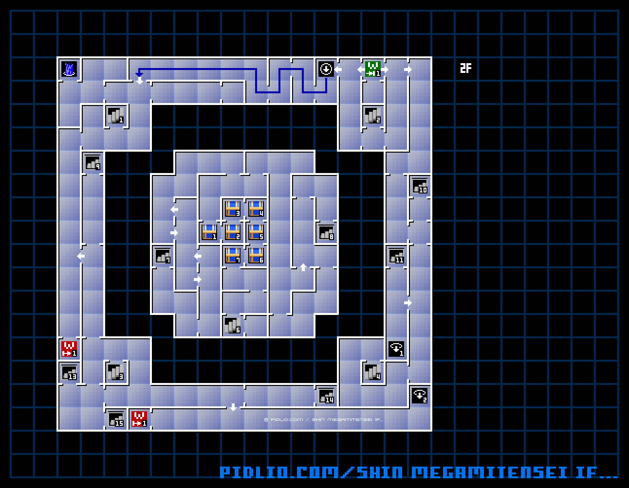 貪欲界2Fのマップ画像 / 真・女神転生if... 攻略