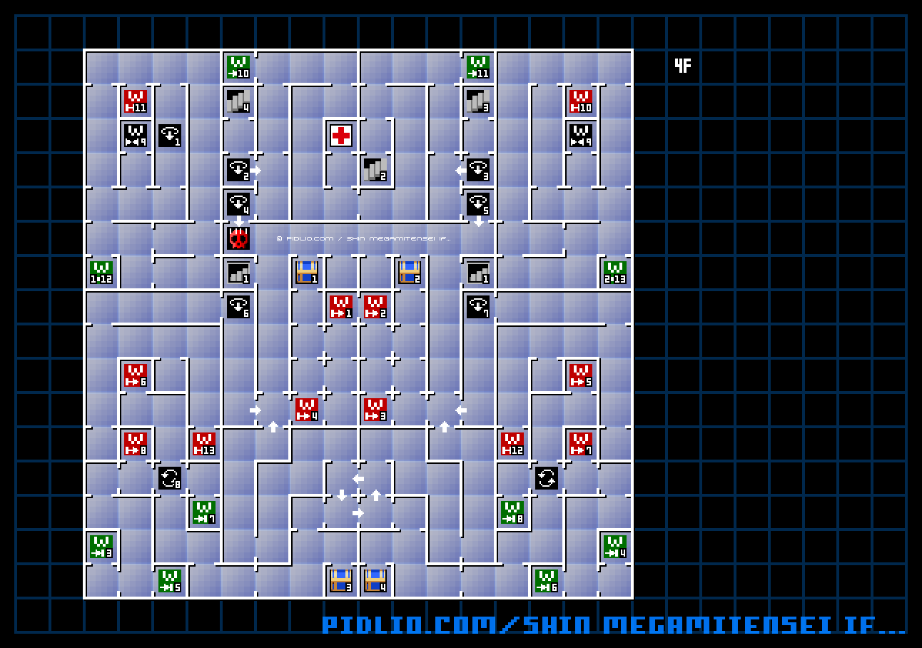 軽子坂高校4Fのマップ画像 ／ 真・女神転生if... 攻略