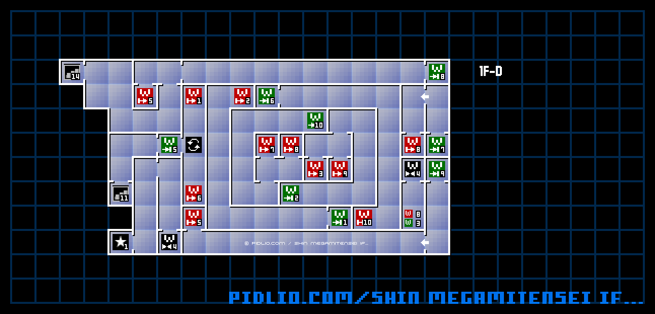 憤怒界1F-Dのマップ画像 / 真・女神転生if... 攻略