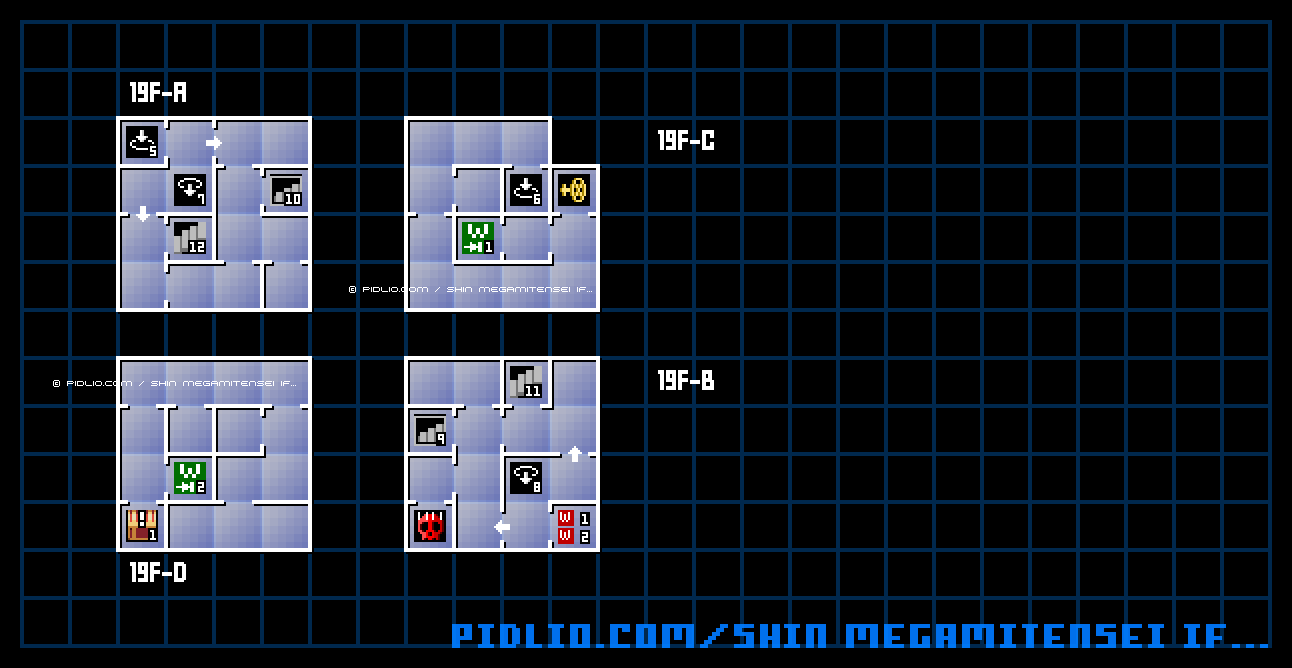 第3ノモス19Fのマップ画像 / 真・女神転生if... 攻略