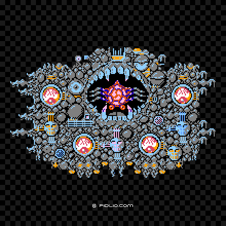 メガゾルダブレインの画像：敵キャラクター図鑑 - スターソルジャー攻略 ─ pidlio.com