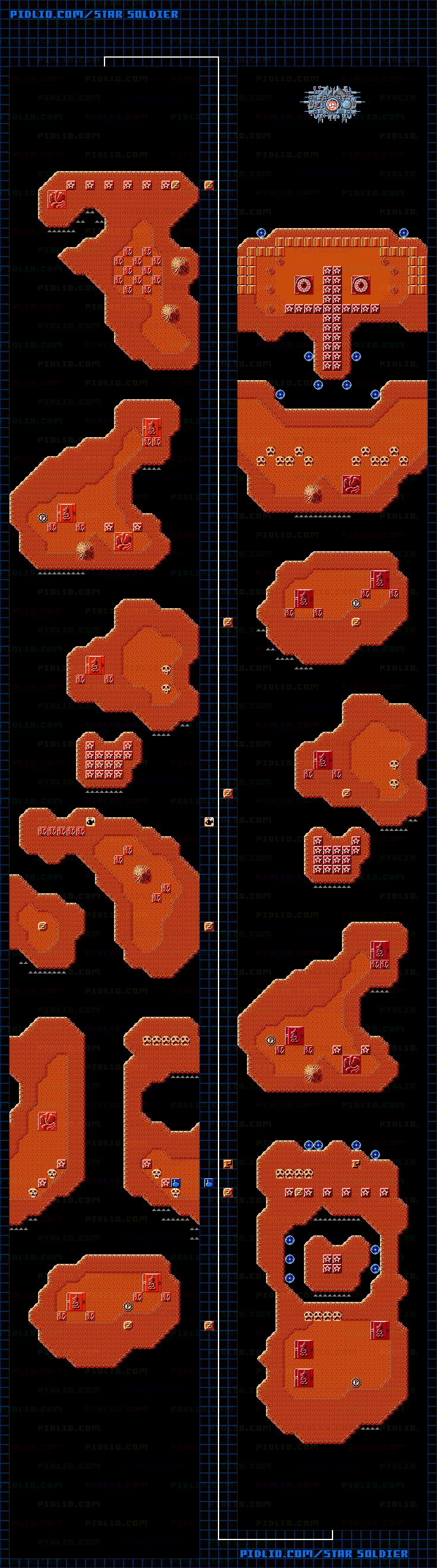 表ステージ03のマップ画像 ／ スターソルジャー攻略 ─ pidlio.com