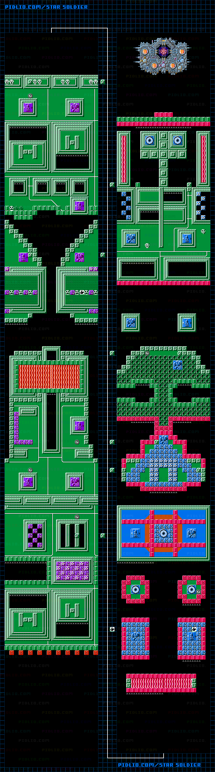 表ステージ08のマップ画像 ／ スターソルジャー攻略 ─ pidlio.com