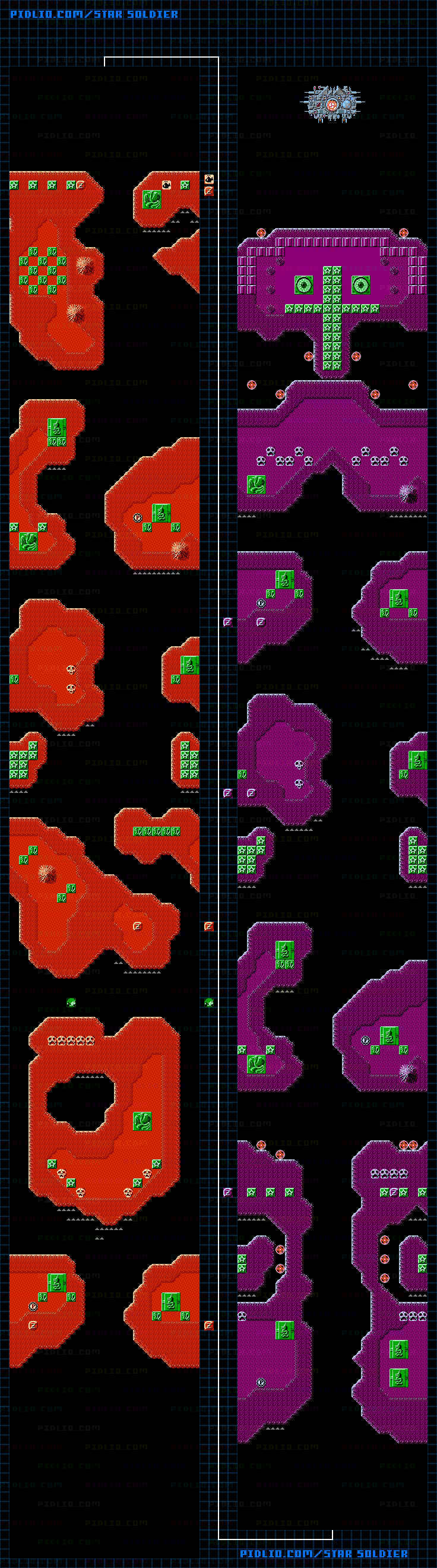 表ステージ10のマップ画像 ／ スターソルジャー攻略 ─ pidlio.com