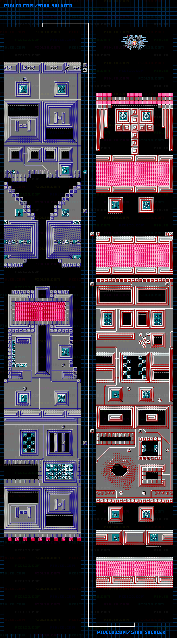 表ステージ14のマップ画像 ／ スターソルジャー攻略 ─ pidlio.com