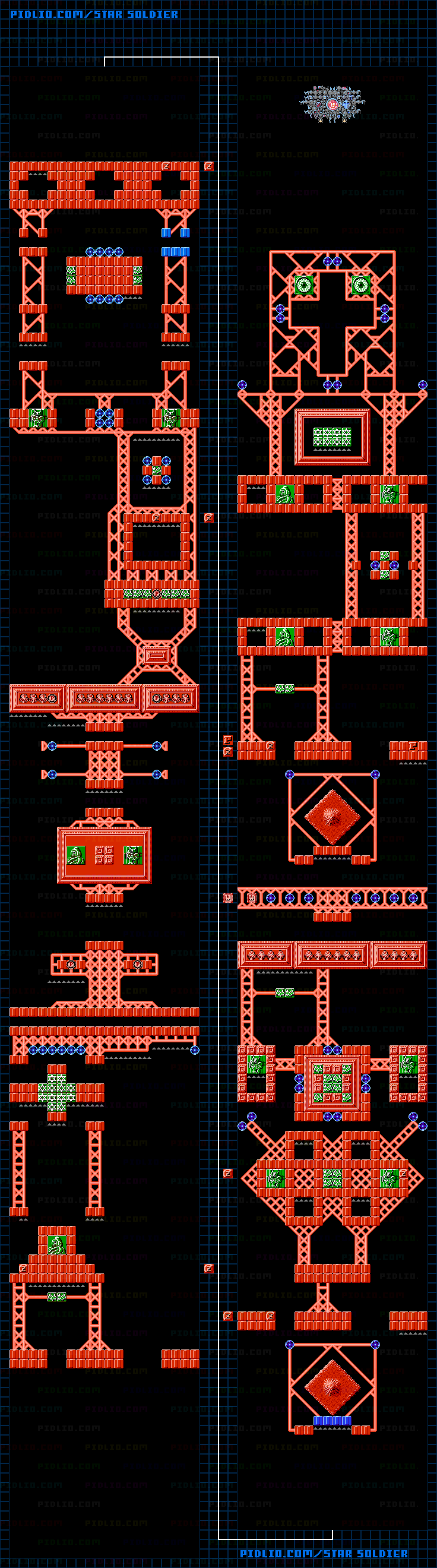 裏ステージ01のマップ画像 ／ スターソルジャー攻略 ─ pidlio.com