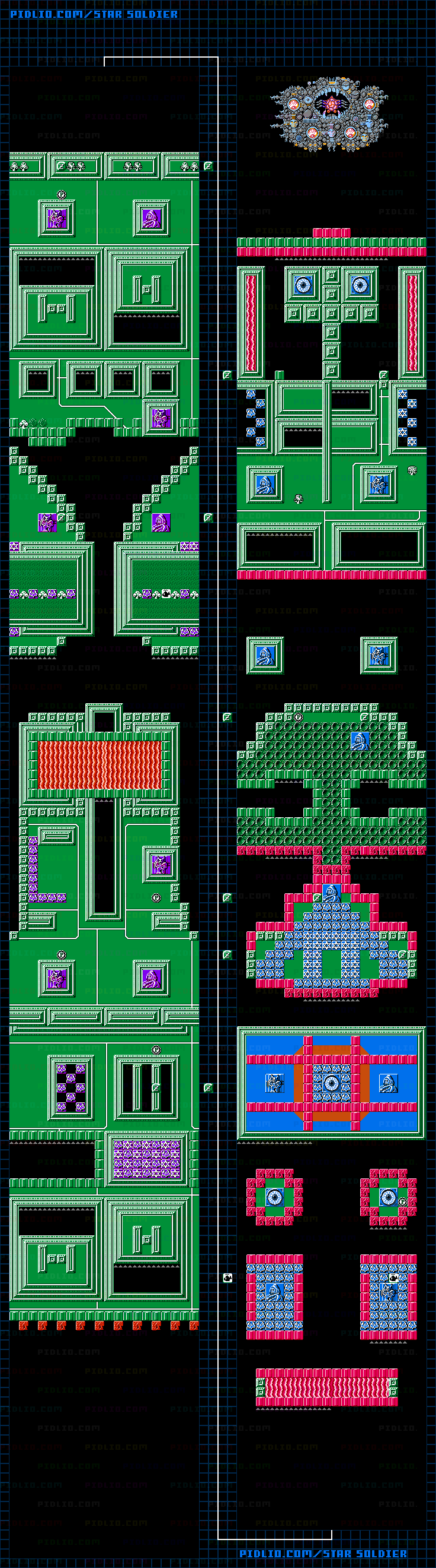 裏ステージ08のマップ画像 ／ スターソルジャー攻略 ─ pidlio.com