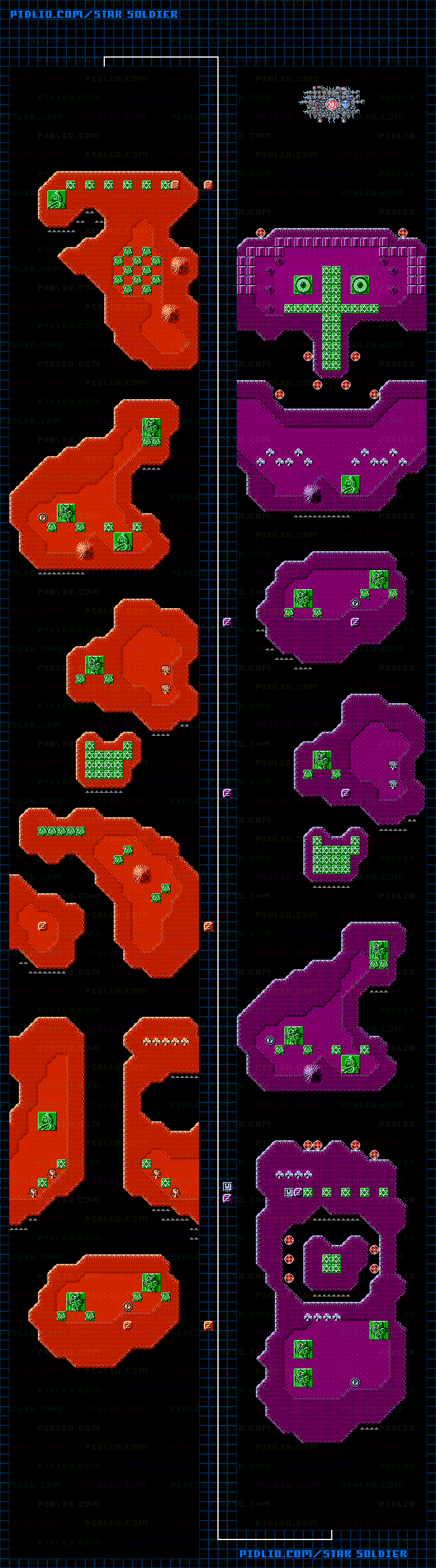 裏ステージ09のマップ画像 ／ スターソルジャー攻略 ─ pidlio.com