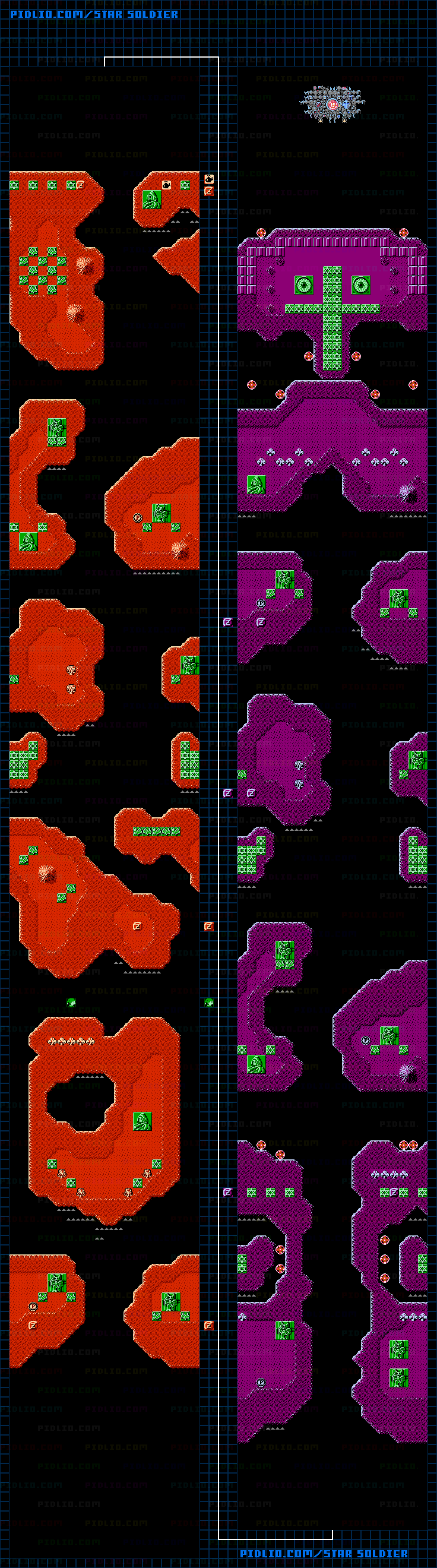 裏ステージ10のマップ画像 ／ スターソルジャー攻略 ─ pidlio.com