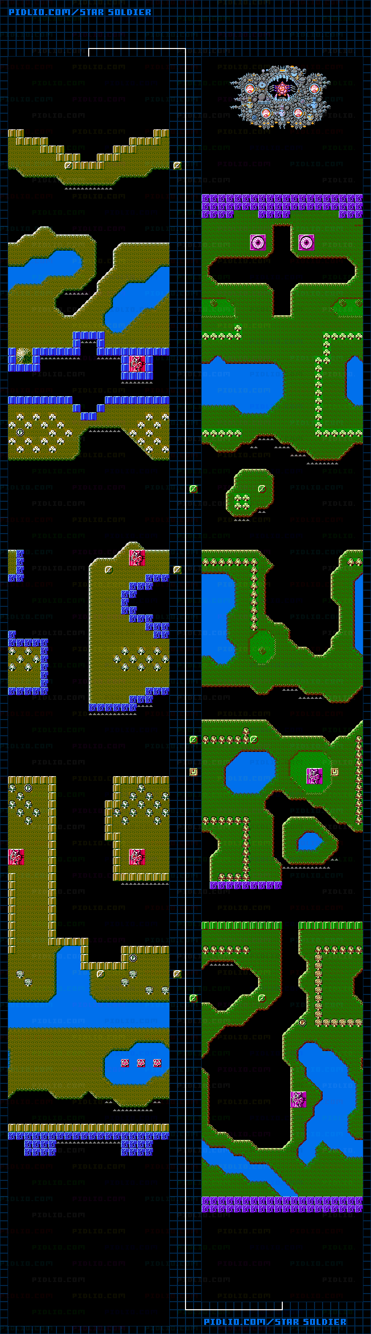 裏ステージ12のマップ画像 ／ スターソルジャー攻略 ─ pidlio.com
