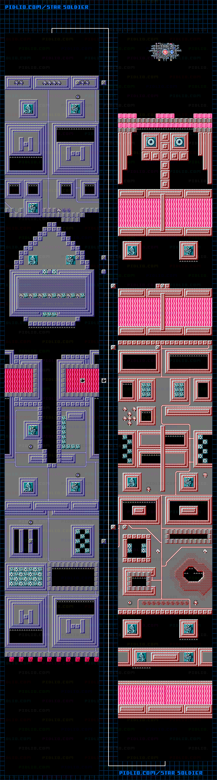 裏ステージ13のマップ画像 ／ スターソルジャー攻略 ─ pidlio.com